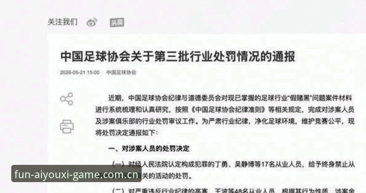 爱游戏娱乐平台 中国足协第三批禁足名单详解:65人受罚背后的行业反思